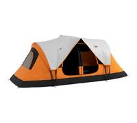 Outsunny 2 Bedroom Camping Tent for 6-8 Man, Large Family Tent with Rainfly and Screen Panels, Portable with Bag, for Fishing Hiking Festival, Orange