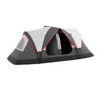 Outsunny 2 Bedroom Camping Tent for 6-8 Man, Large Family Tent with Rainfly and Screen Panels, Portable with Bag, for Fishing Hiking Festival, Grey