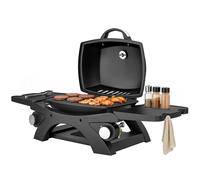 Outsunny 2 Burner Gas Grill, Tabletop Bbq With Cast Iron Grates, Black