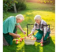 Outsunny 2 In1 Folding Garden Kneeler Foam Chair Pad Support Bench, Grey