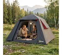 Outsunny 2 Man Camping Tent 3000mm Waterproof - Dark Grey & Red