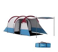 OUTSUNNY 2 Man Camping Tunnel Tent with Bedroom & Living Room, Red Outsunny Red