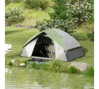 Camping Tent for 4-5 Person with Sewn-in Groundsheet, 3000mm Waterproof Outsunny Green One Size