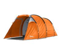 Outsunny 2 Man Camping Tent With 2 Rooms Porch Vents Rainfly In Orange Orange