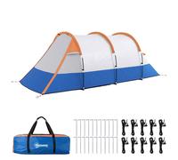 Outsunny 2-3 Man Camping Tunnel Tent - Orange, Orange