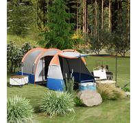 Outsunny 2-3 Man Camping Tunnel Tent - Orange, Orange
