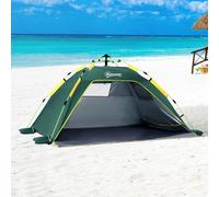 2 Man Pop-up Beach Tent Sun Shade Shelter Hut with Windows Door Outsunny Green One Size