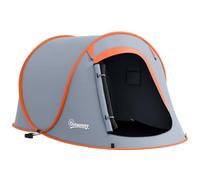 Outsunny Pop up Camping Tent for 2 Man 2000mm Waterproof with Carry Bag Grey, none