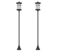 Outsunny 2 Pack 1.8m Garden Lamp Post Lights LED Waterproof IP44 Cool White | Outdoor Solar Post Lights, for Patio, Garden, Pathway