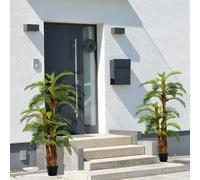 Outsunny 2 Pack Artificial Fern Plant Fake Tree For Home Office, 150Cm