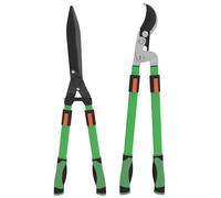 Outsunny 2 Pcs Garden Shears Set with Telescopic Extendable Handles, Green