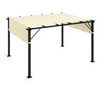 Outsunny 2 PCS Pergola Canopy Replacement, 4.9 x 1.2m UV Protection Pergola Cover, Easy to Install, for 3 x 3(m) Pergola, Dark Grey Cream