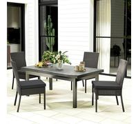 Outsunny 2 PCs Rattan Garden Chairs with Cushion, Wicker Dining Chairs, Black