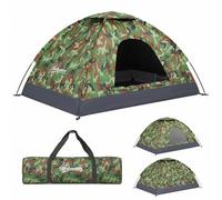 Outsunny 2-Person Camouflage Camping Tent: Portable with Zip Doors, Storage Pocket, Multicoloured Aosom UK