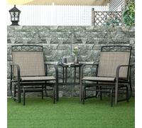Outsunny Double 2 Seater Outdoor Glider Chair - Brown, Brown