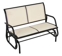 Outsunny 2-Person Patio Glider Bench Gliding Chair Loveseat w/ Armrest Beige