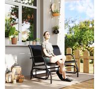 Outsunny Double Gliding Bench Chair - Black, Black
