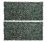 Outsunny 2-Piece Artificial Leaf Hedge Screen Panel 3M x 1.5M Dark Green