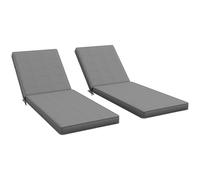 Outsunny 2-Piece Patio Chaise Lounge Chair Cushions with Backrests 72 x 21 x 3 Inch Replacement Patio Cushions with Ties Zipper for Outdoor Poolside