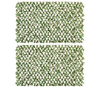 Outsunny 2 Pieces Expandable Faux Privacy Fence Expanding Trellis Fence Hedges, 2M X 1M In Green Green