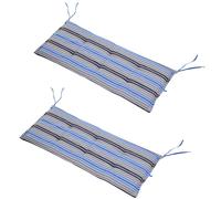 Outsunny 2 Pieces Replacement Cushions For Garden Bench, With Strips In Blue Blue