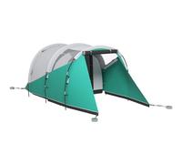 Outsunny 2 Room Camping Tent for 3 Man, 3000mm Waterproof Family Tent with Sewn-in Groundsheet, Portable with Carry Bag, for Fishing Hiking Festival, Green