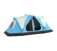 Outsunny 2 Room Camping Tent With Rainfly & Screen Panels, Blue Blue