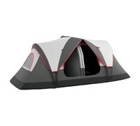 Outsunny 2 Bedroom Camping Tent for 6-8 Man, Large Family Tent with 2000mm Waterproof Rainfly and Screen Panels, Portable with Bag, for Fishing Hiking Festival, Grey