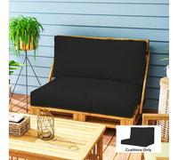 Outsunny 2 Seat Pallet Cushions 20cm Thick Outdoor Seat Pads, Black