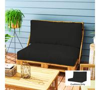 OUTSUNNY 2 Seat Pallet Cushions 20cm Thick Outdoor Seat Pads, Black Outsunny Black