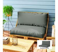 Outsunny 2 Seat Pallet Cushions 20Cm Thick Outdoor Seat Pads, Charcoal Grey