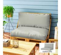 Outsunny 2 Seat Pallet Cushions 20Cm Thick Outdoor Seat Pads, Light Grey
