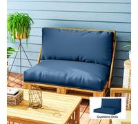 OUTSUNNY 2 Seat Pallet Cushions 20cm Thick Outdoor Seat Pads, Navy Blue Outsunny Blue
