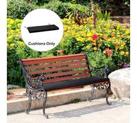 Outsunny 2-Seater Bench Cushion Polyester Cover Seat Pad Replacement Black