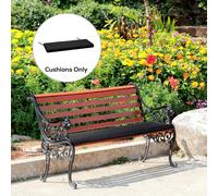 Outsunny 2-Seater Garden Bench Cushion with Ties, Swing Chair Cushion, Replacement Cushion for Outdoor Furniture, 110 x 46 cm, Black