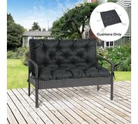 Outsunny 2 Seater Garden Bench Cushion Outdoor Seat Pad With Ties In Black Black