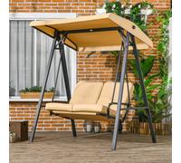 Outsunny 2 Seater Garden Outdoor Swing Chair Hammock, Cream