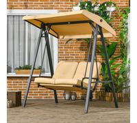 Outsunny 2 Seater Garden Outdoor Swing Chair Hammock, Cream