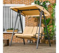 Outsunny 2 Seater Garden Outdoor Swing Chair Hammock, Cream