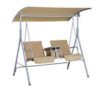 Outsunny 2 Seater Garden Swing Chair Patio Rocking Bench W/ Tilting Canopy