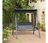 OUTSUNNY 2 Seater Garden Swing Chair Swing Bench w/ Adjustable Canopy in Dark Grey Outsunny Dark Grey