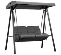 OUTSUNNY 2 Seater Garden Outdoor Swing Chair Hammock w/ Steel Frame in Mid Grey Outsunny Mid Grey