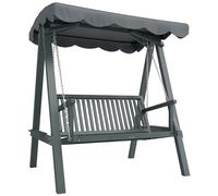 Outsunny 2 Seater Garden Swing Seat with Canopy Side Tray Outdoor Grey