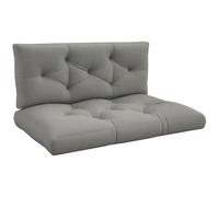 Outsunny 2 Seater Outdoor Seat Cushions Back Cushion for Pallet, Water Repellent Seat Pads, Light Grey