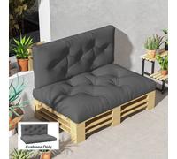 OUTSUNNY 2 Seater Outdoor Seat Cushions & Back for Pallet in Dark Grey Outsunny Dark Grey