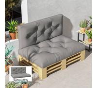 OUTSUNNY 2 Seater Outdoor Seat Cushions & Back for Pallet in Light Grey Outsunny Light Grey