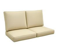 Outsunny 2 Seater Outdoor Seat Cushions, Backrest, Water Repellent Seat Pads for Dining Chair, Swing, Sofa, Beige