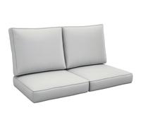 Outsunny 2 Seater Outdoor Seat Cushion with Back, for Garden, Light Grey