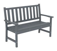 Outsunny 2 Seater Plastic Garden Bench, Outdoor Patio Bench with Armrest and Backrest, Weatherproof Outdoor Furniture for Balcony
