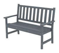 Outsunny 2 Seater Plastic Garden Bench, Outdoor Patio Furniture, Grey Grey